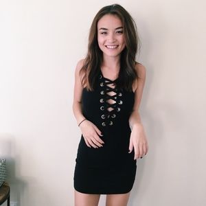 Ribbed Black BodyCon Mini Dress